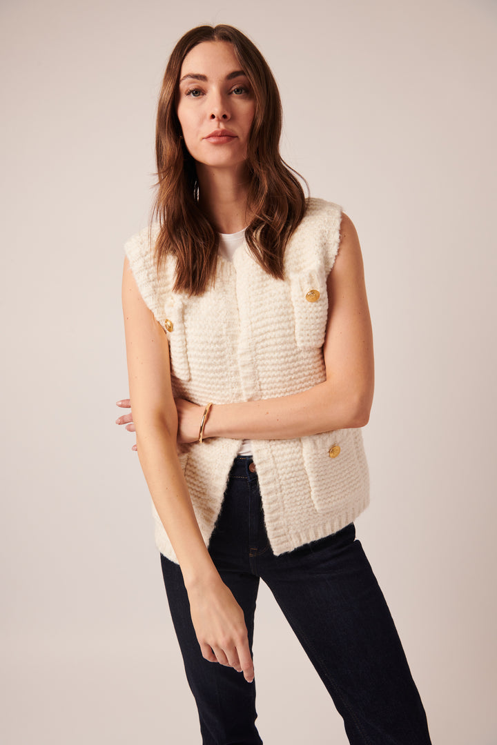APPLE SLEEVELESS CARDIGAN - LINE
