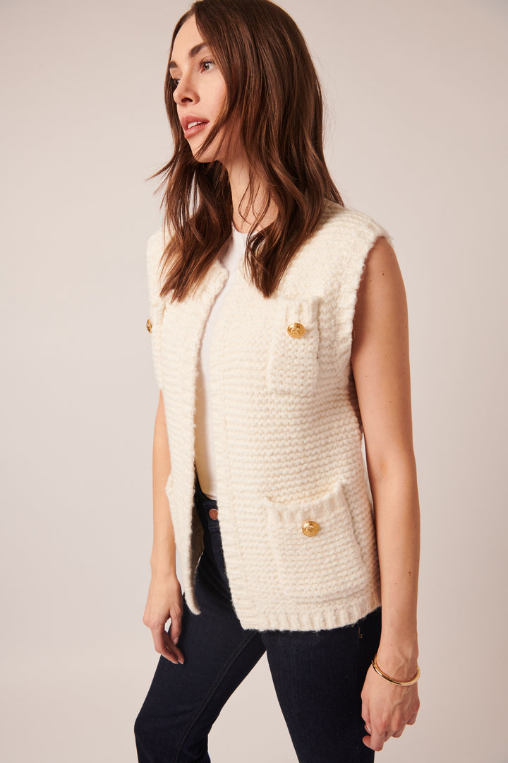 APPLE SLEEVELESS CARDIGAN - LINE