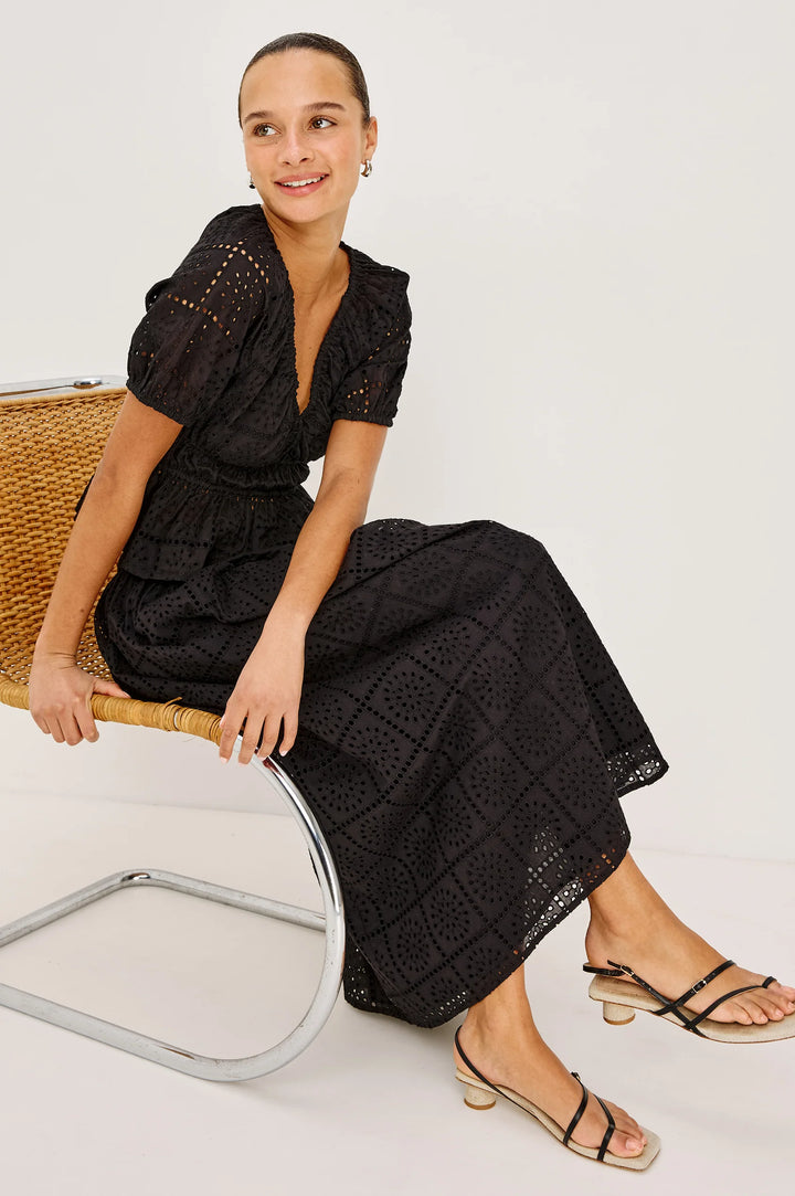 THE ARGENTA EYELET TOP (BLACK GRID) - RAILS