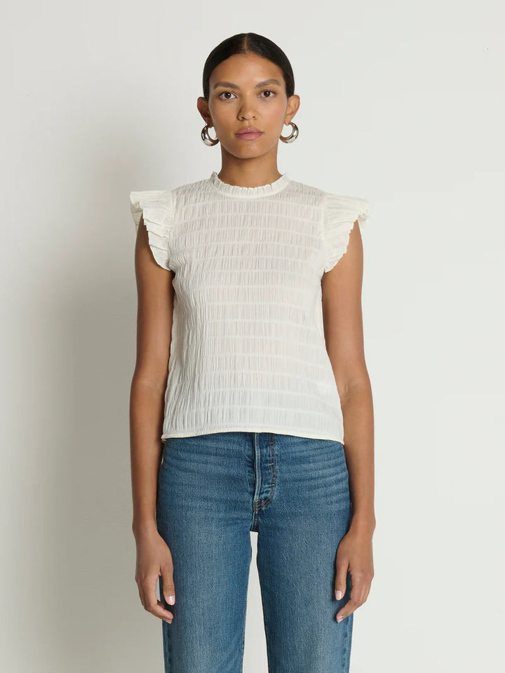 ASHLEY RUFFLE TANK (PORCELAIN) - NATION