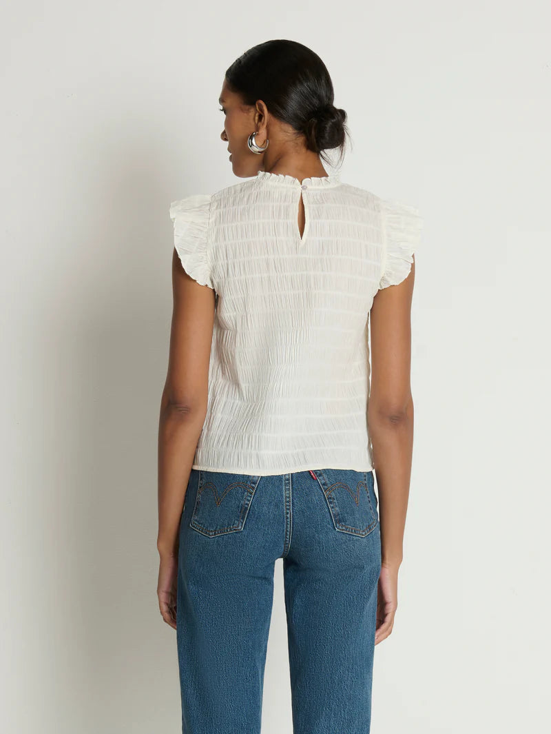 ASHLEY RUFFLE TANK (PORCELAIN) - NATION