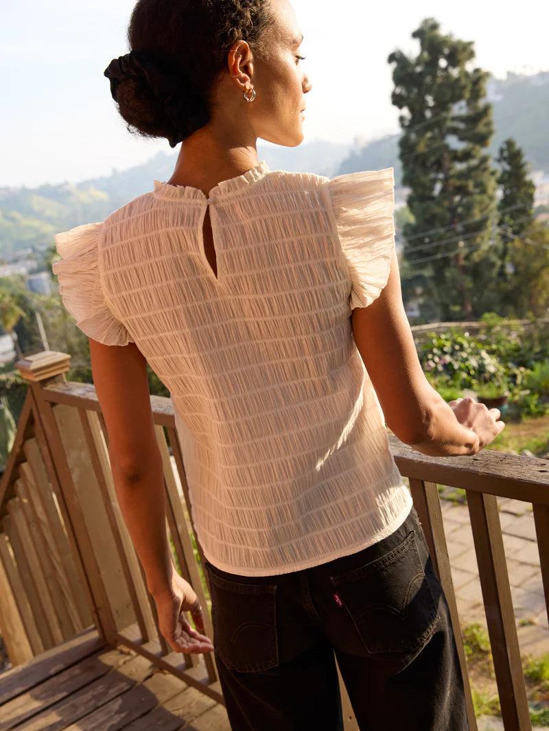ASHLEY RUFFLE TANK (PORCELAIN) - NATION
