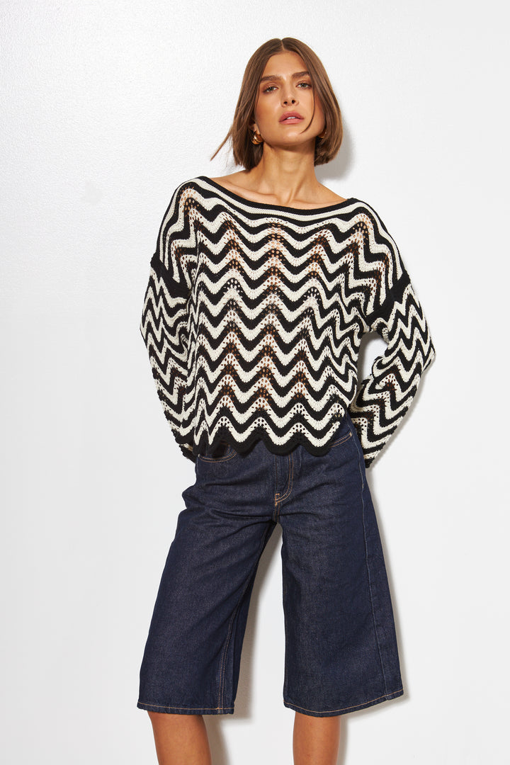 AURELIA WAVE SWEATER (NIGHT WAVES) - LINE