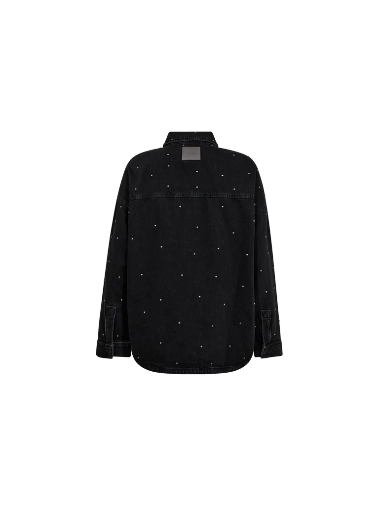 EMME STUD DENIM SHIRT (DARK GREY DENIM) - MOS MOSH