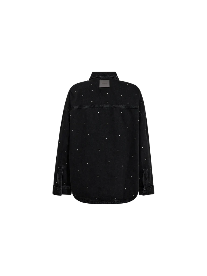 EMME STUD DENIM SHIRT (DARK GREY DENIM) - MOS MOSH