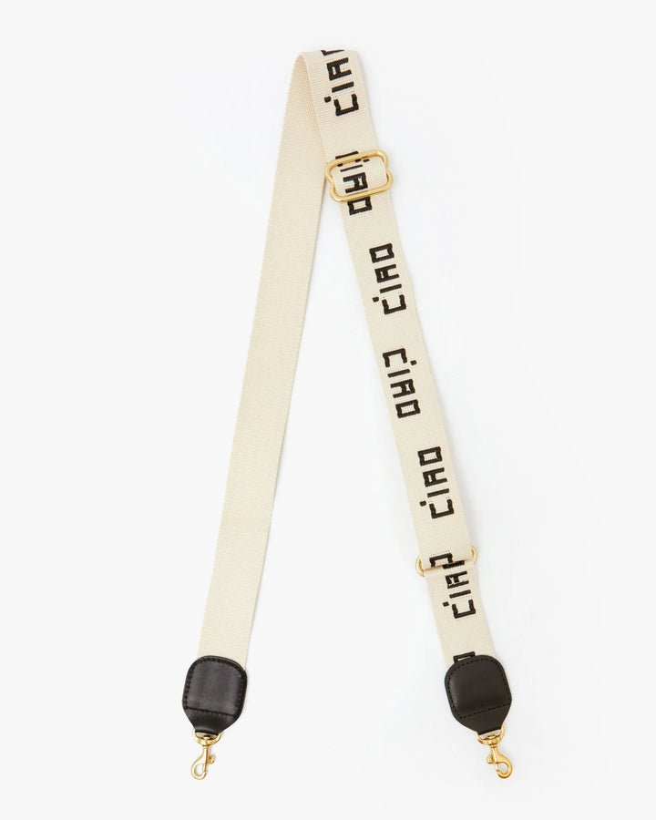 ADJUSTABLE CROSSBODY STRAP (NATURAL/BLACK CIAO) - CLARE V.