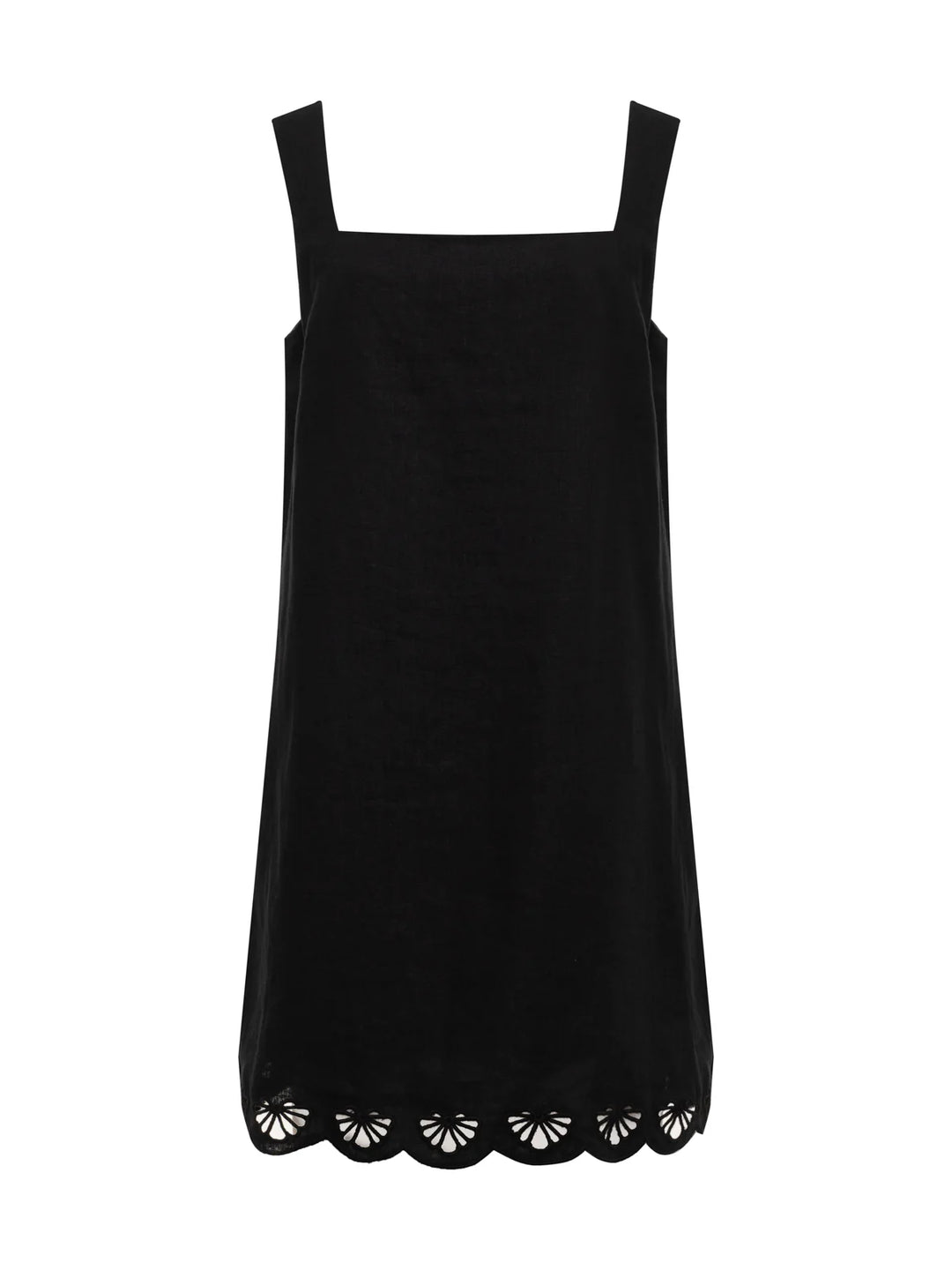 ALMOST THERE LINEN DRESS (BLACK) - SANCTUARY