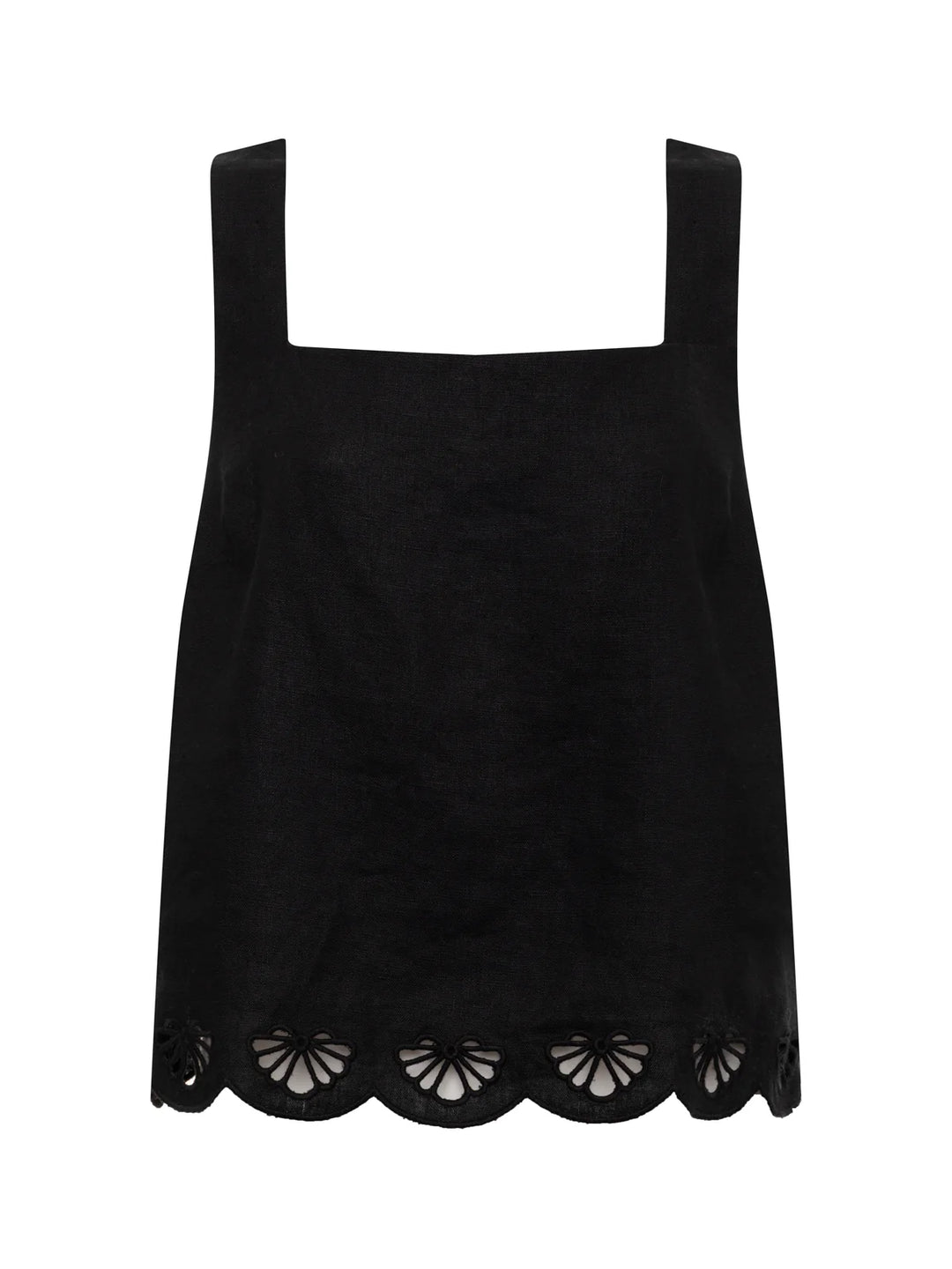 ALMOST THERE LINEN TOP (BLACK) - SANCTUARY