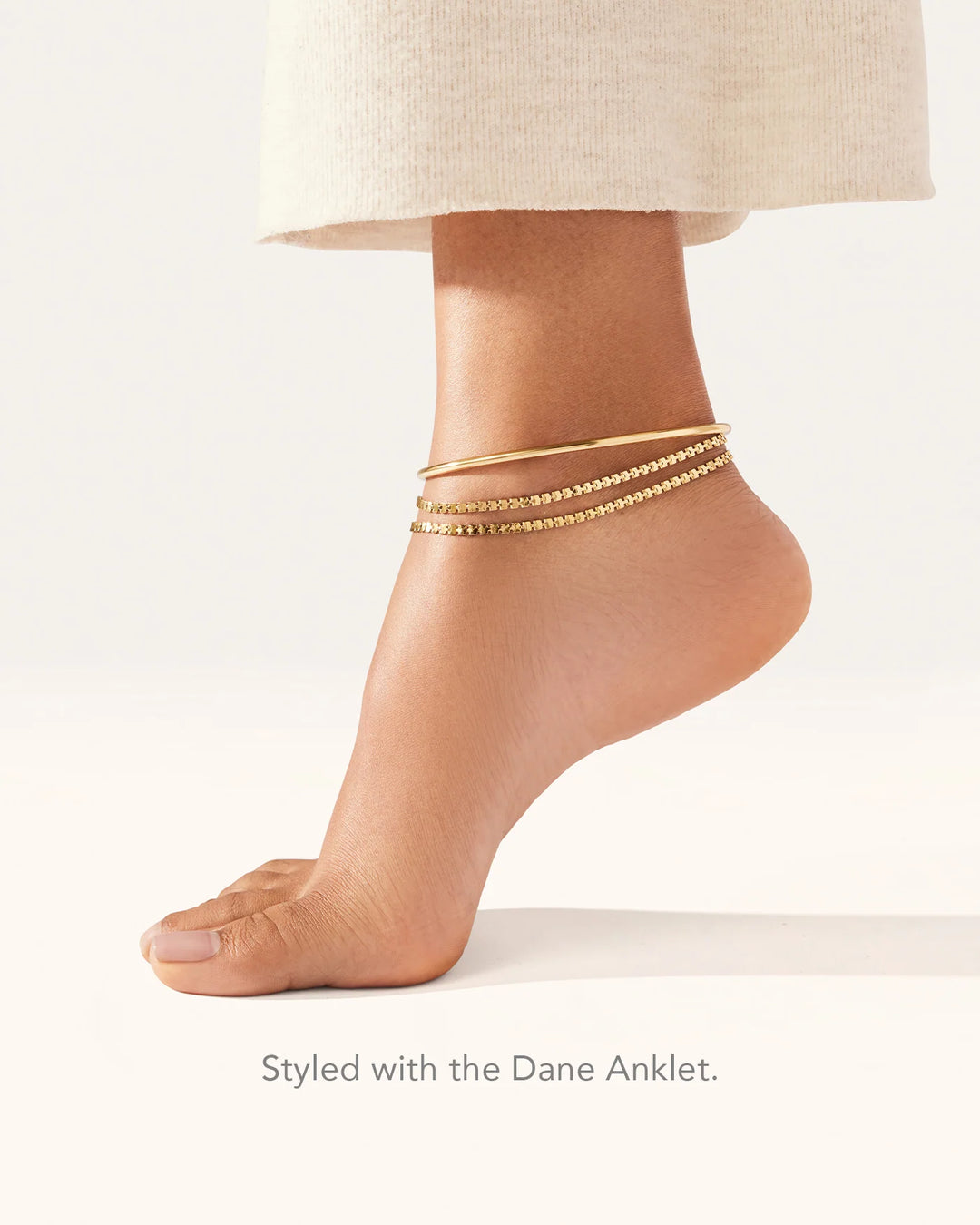 DOUBLE AMALFI ANKLET L (GOLD) - JENNY BIRD