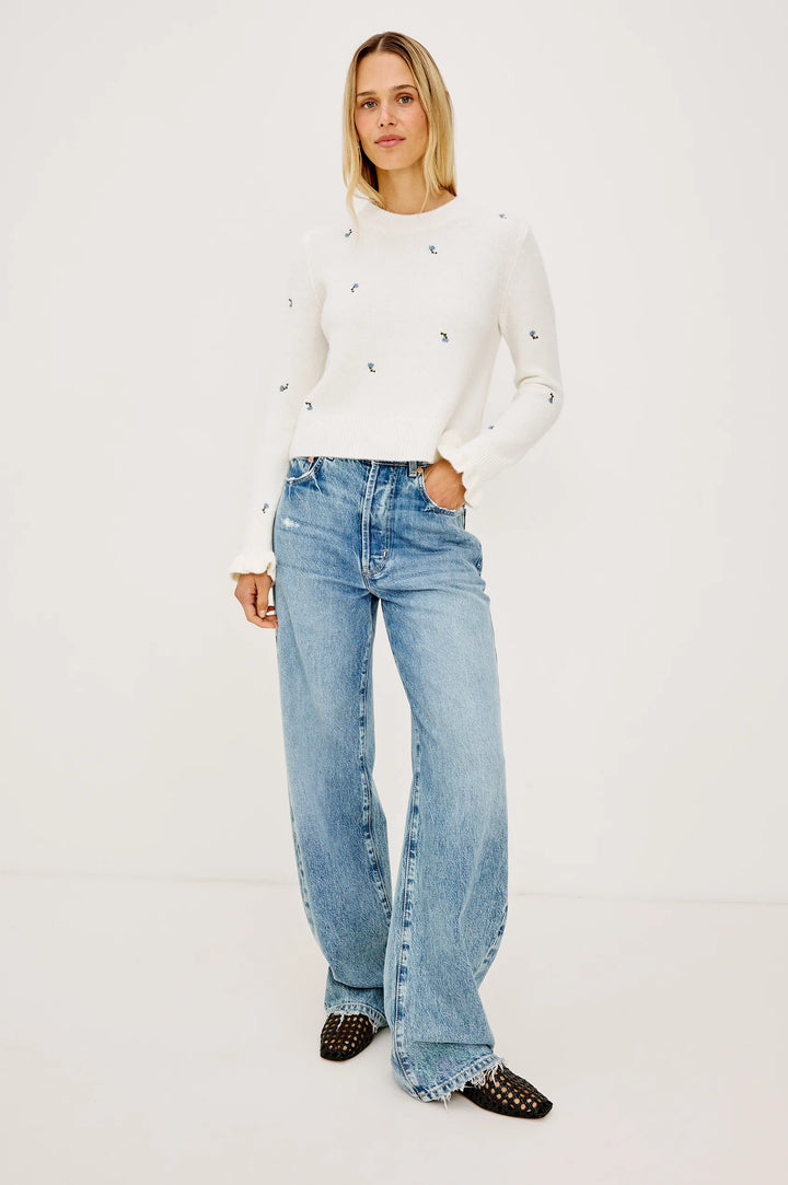 BETTIE EMBROIDERY WOOL SWEATER (BLUE BUDS) - RAILS