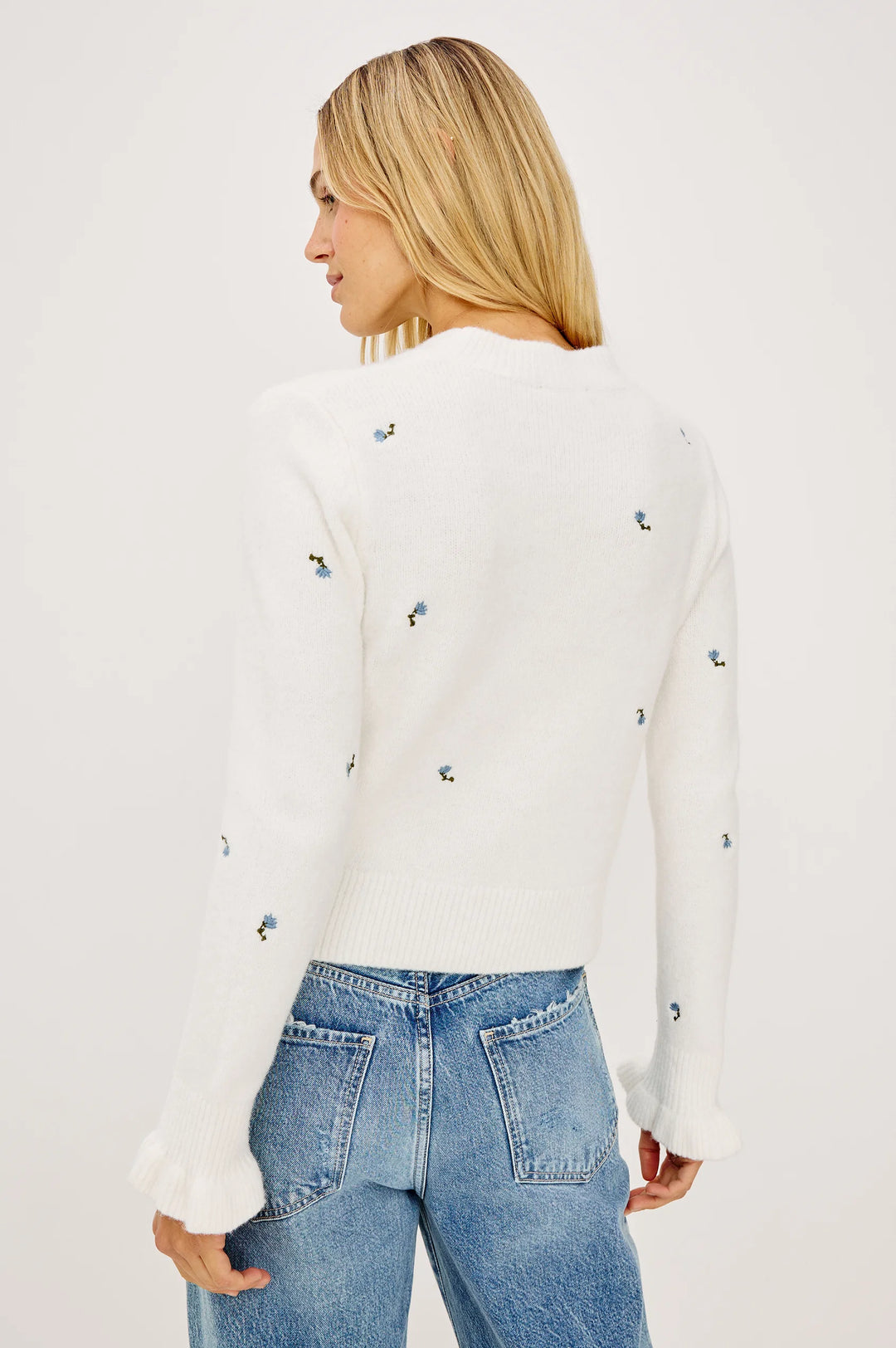 BETTIE EMBROIDERY WOOL SWEATER (BLUE BUDS) - RAILS