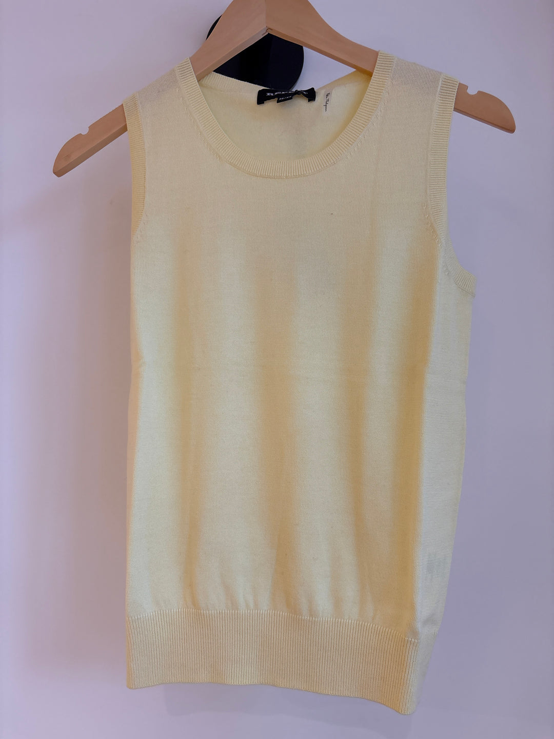 BASIC COTTON BLEND KNITTED TANK (LIGHT YELLOW) - REPEAT