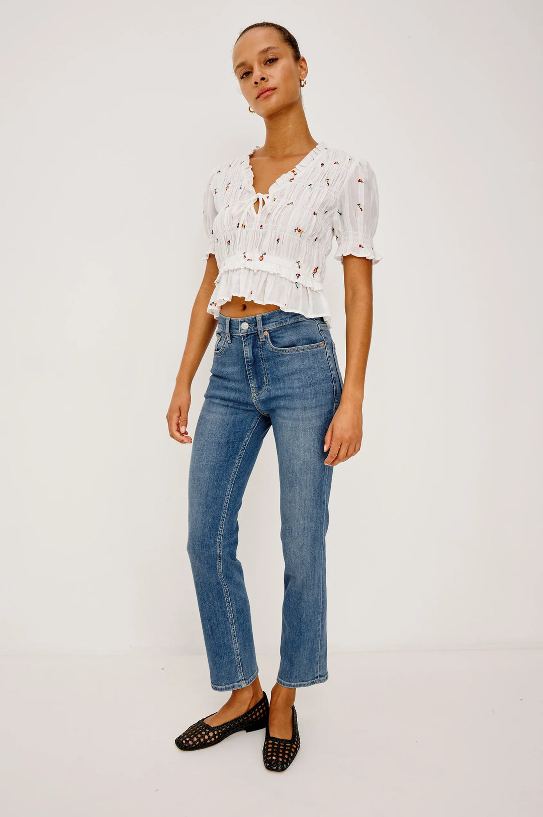 FONTAINE BLOUSE (WHITE WILDFLOWER) - RAILS
