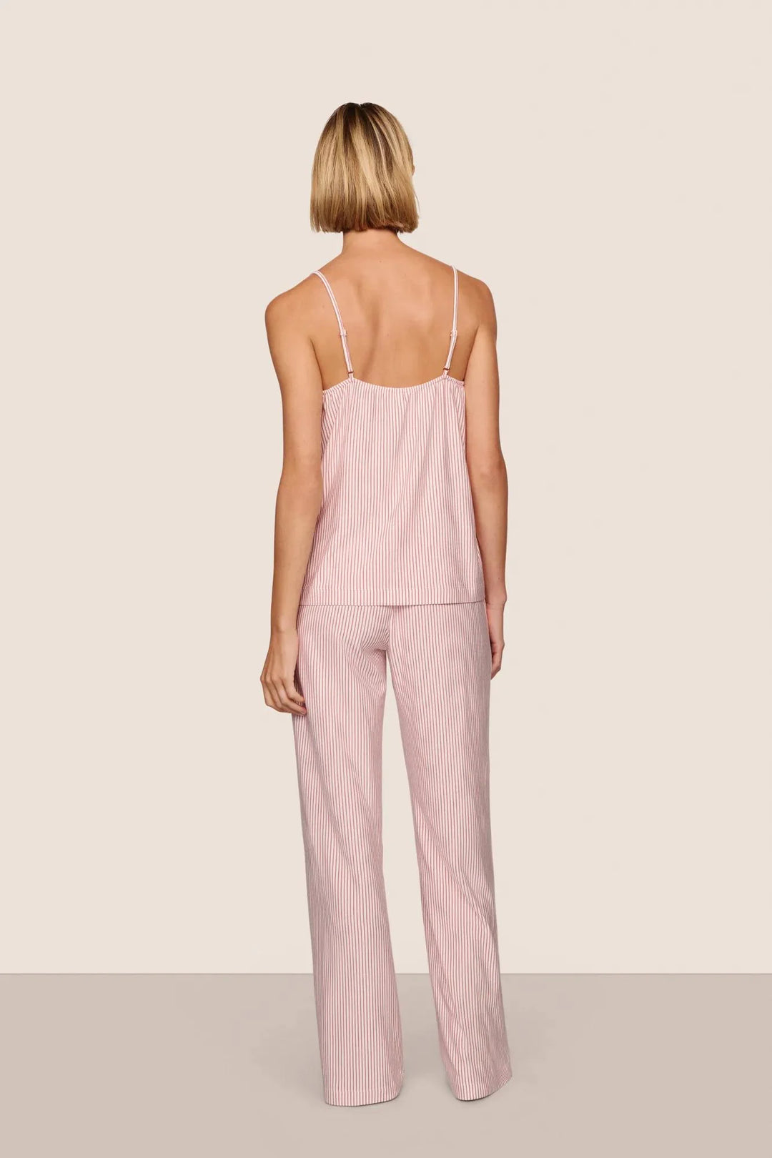 GISELE PRINTED CAMI & PANT PJ SET (DUO STRIPE/HOLLY RED) - EBERJEY
