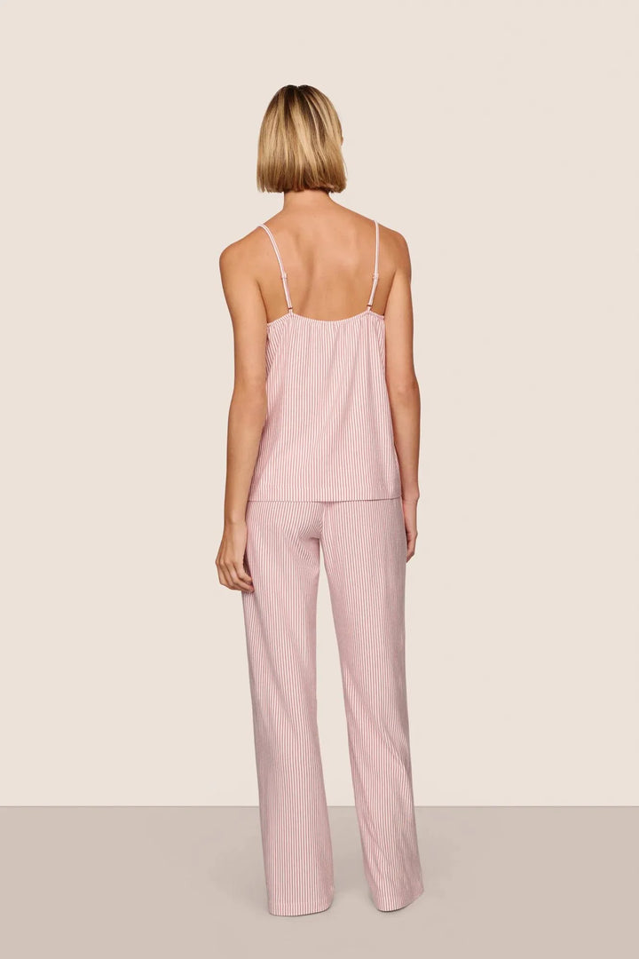 GISELE PRINTED CAMI & PANT PJ SET (DUO STRIPE/HOLLY RED) - EBERJEY