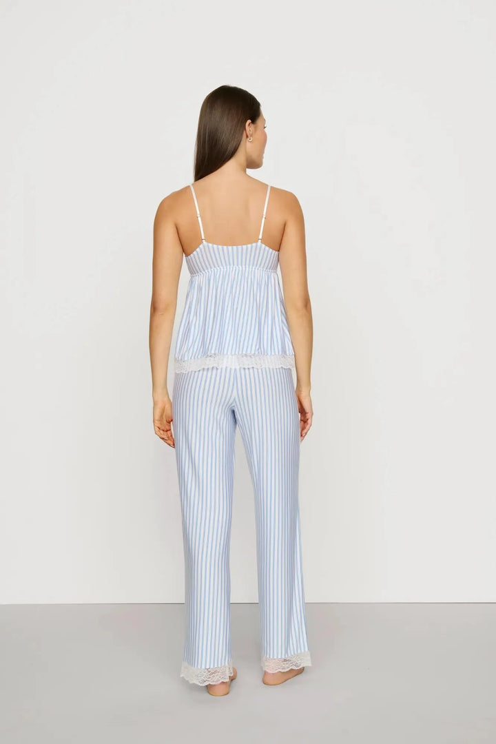 ISLA CAMI PANT PJ SET (REGATTA STRIPE SUMMER BLUE/ WHITE) - EBERJEY