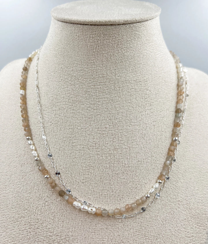 TWO STRAND PALMA NECKLACE (SILVER) - SASKIA DEVRIES