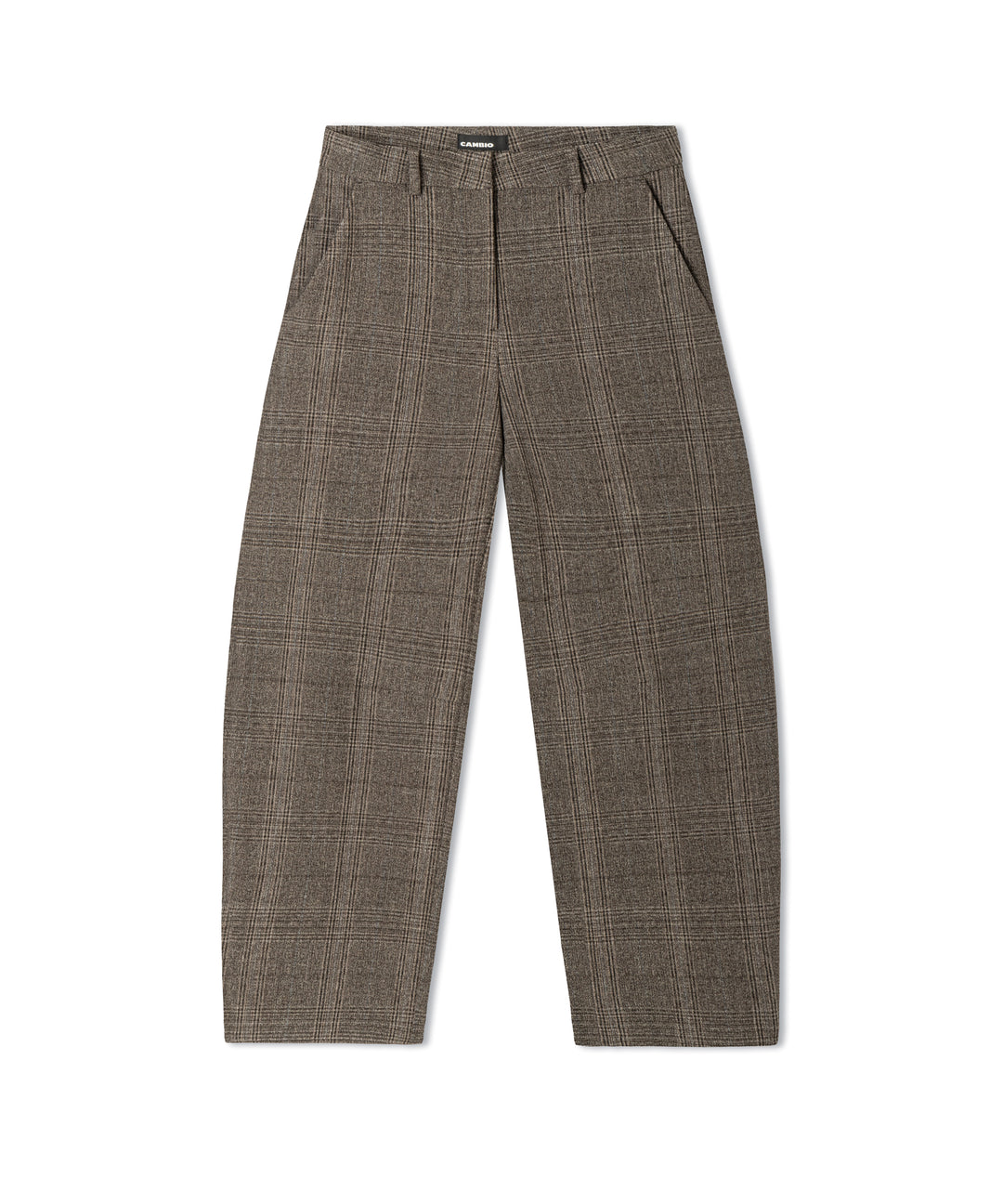 EDITA CROPPED BARREL (MOULINE CHECK BROWN) - CAMBIO