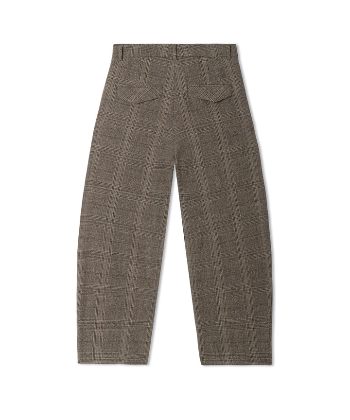 EDITA CROPPED BARREL (MOULINE CHECK BROWN) - CAMBIO