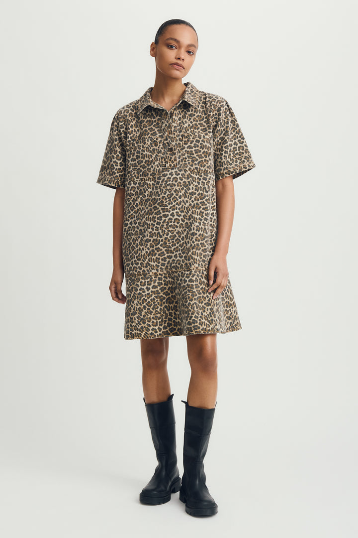 CAMELIA DRESS (BEIGE ANIMAL PRINT) - MELISSA NEPTON