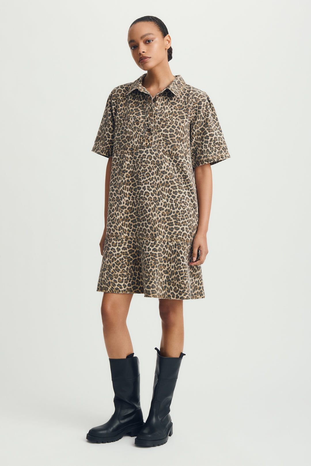 CAMELIA DRESS (BEIGE ANIMAL PRINT) - MELISSA NEPTON