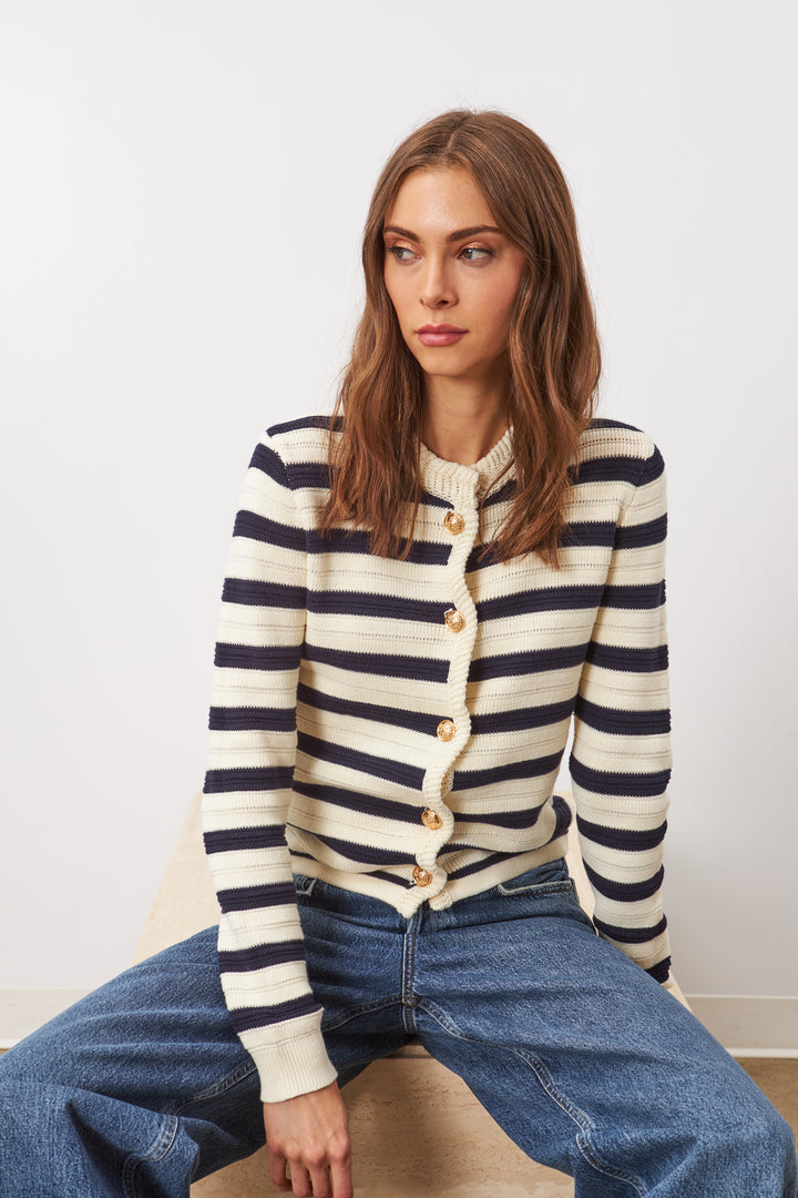 CAMILLE STRIPED CARDIGAN - LINE