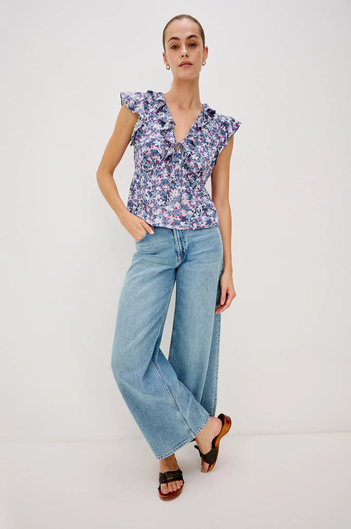 CARMINE BLOUSE (BLUE BLOSSOM) - RAILS