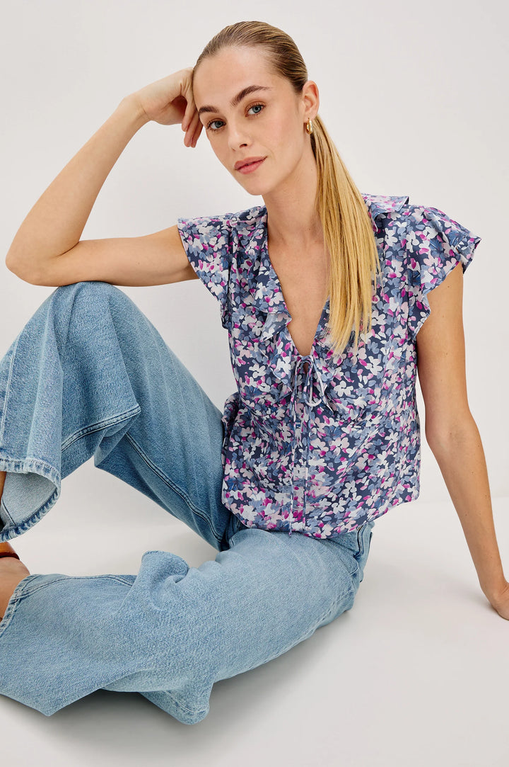 CARMINE BLOUSE (BLUE BLOSSOM) - RAILS