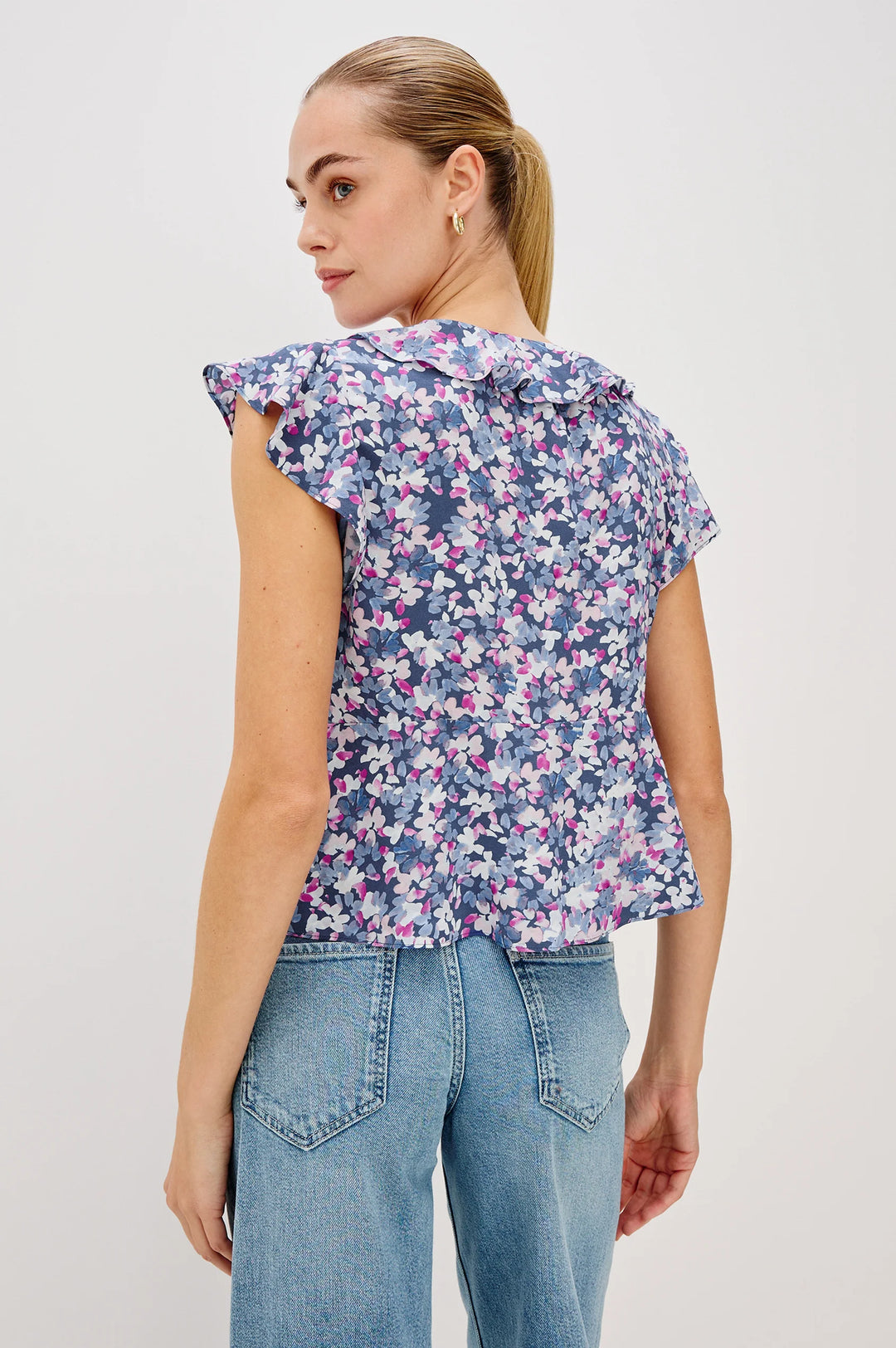 CARMINE BLOUSE (BLUE BLOSSOM) - RAILS