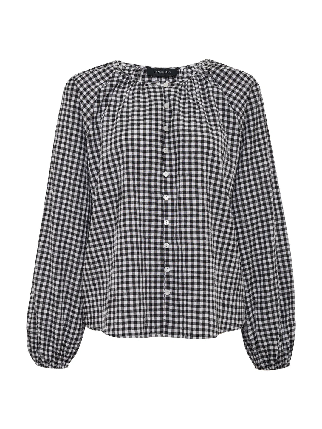 PERFECT GINGHAM BUTTON BLOUSE (PICNIC) - SANCTUARY
