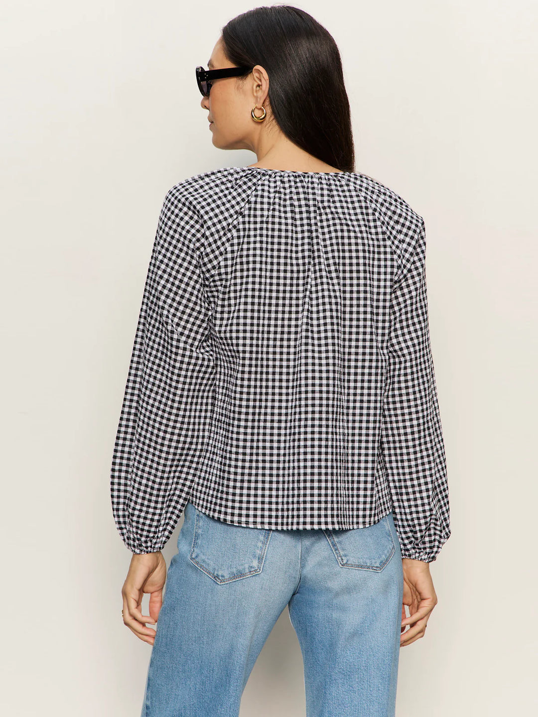 PERFECT GINGHAM BUTTON BLOUSE (PICNIC) - SANCTUARY