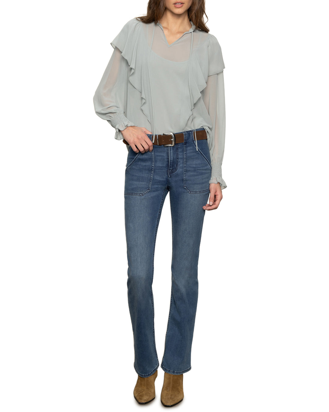 YOURS TO KEEP BLOUSE (SKY GREY) - SANCTUARY