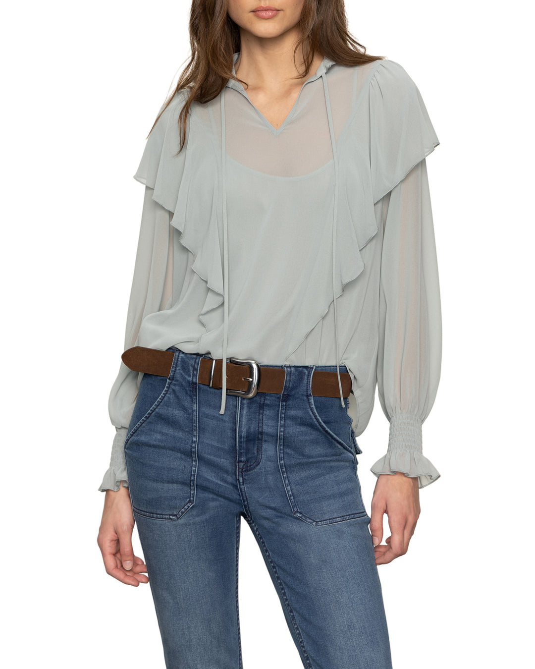 YOURS TO KEEP BLOUSE (SKY GREY) - SANCTUARY