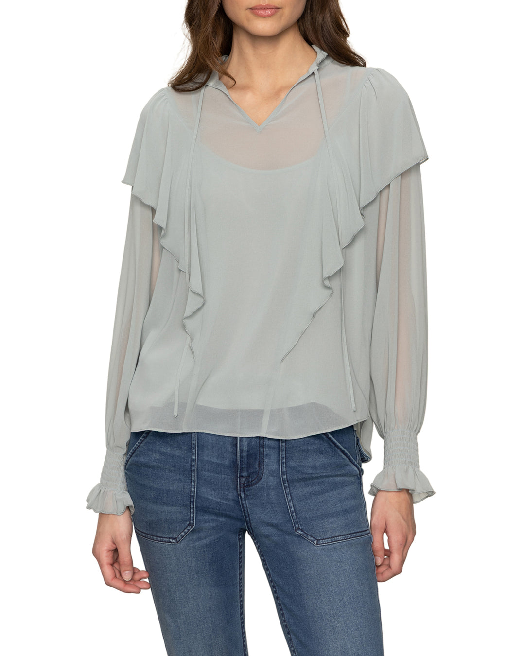 YOURS TO KEEP BLOUSE (SKY GREY) - SANCTUARY