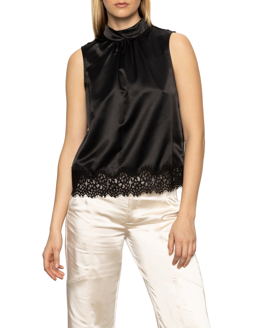 LATE NIGHT SATIN TANK (BLACK) -SANCTUARY