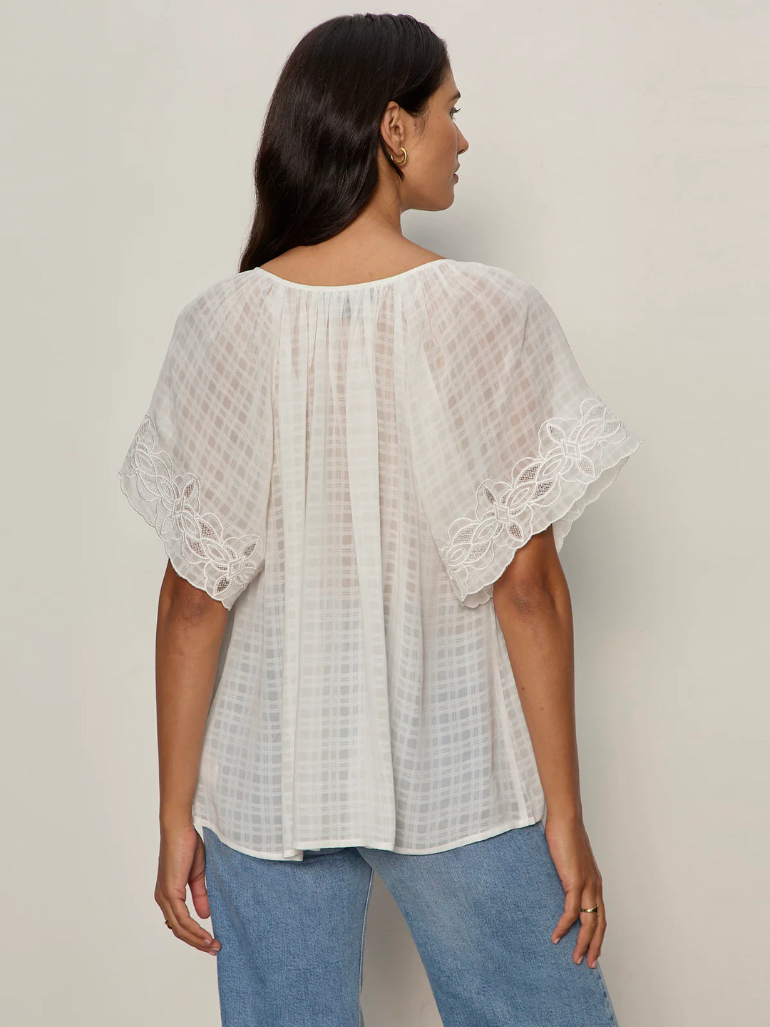 EASY BRUNCH EMBROIDERED BLOUSE (CHALK) - SANCTUARY