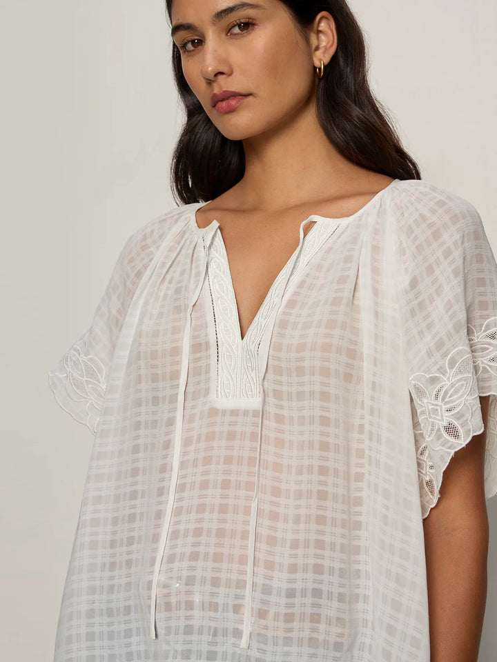 EASY BRUNCH EMBROIDERED BLOUSE (CHALK) - SANCTUARY