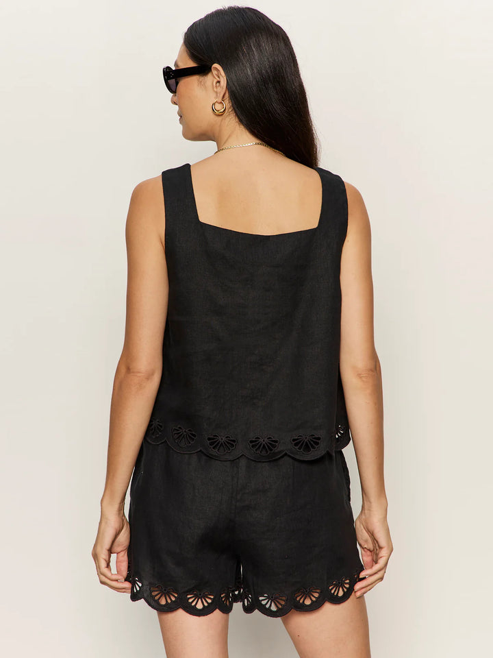 ALMOST THERE LINEN TOP (BLACK) - SANCTUARY