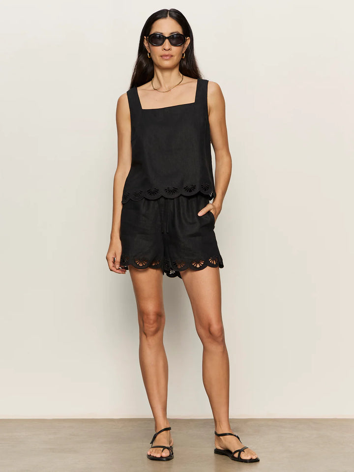 ALMOST THERE LINEN TOP (BLACK) - SANCTUARY