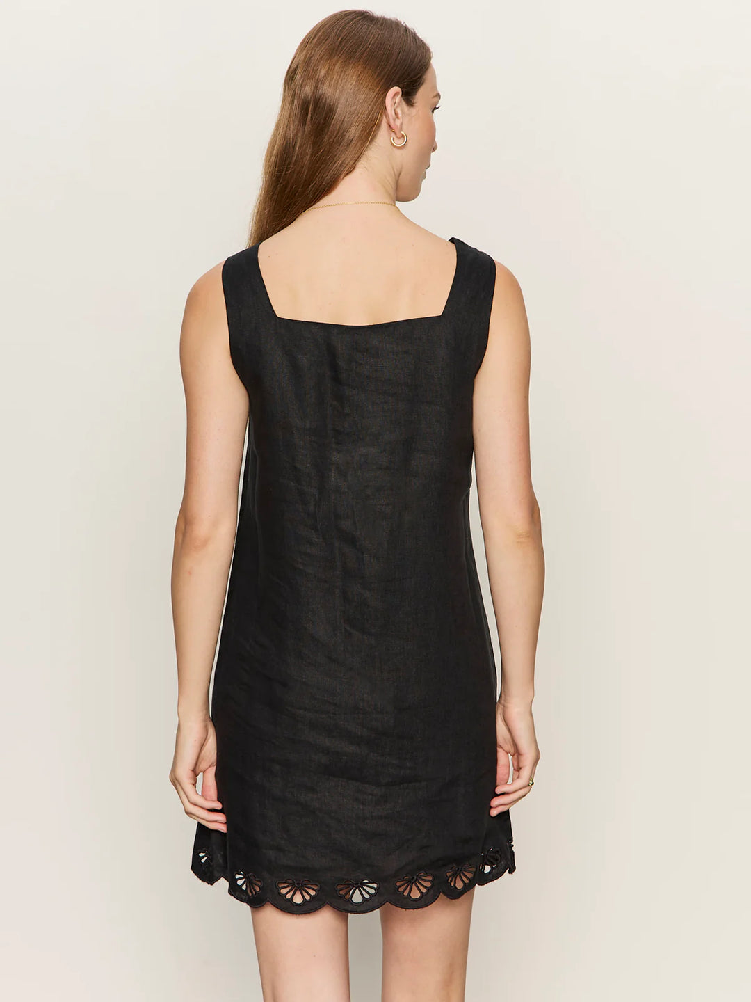 ALMOST THERE LINEN DRESS (BLACK) - SANCTUARY