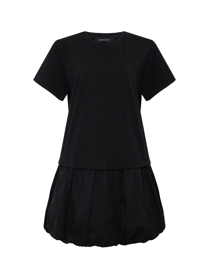 FOR KEEPS BUBBLE T-SHIRT DRESS (BLACK) - SANCTUARY