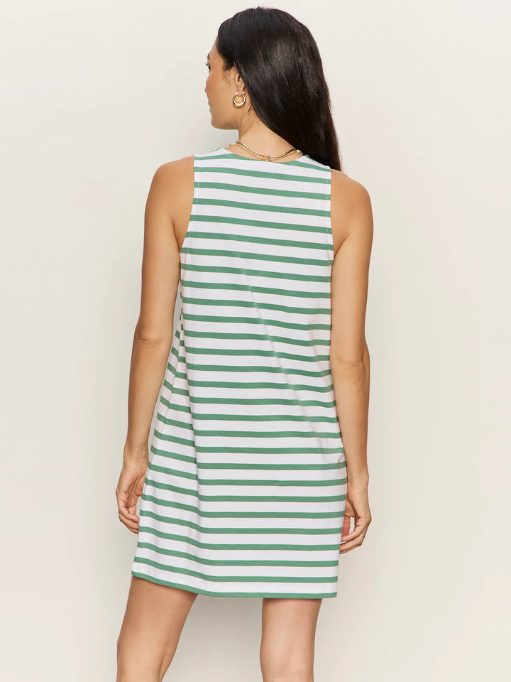 ON THE YACHT SHIFT DRESS (GREEN JUICE/WHITE) - SANCTUARY
