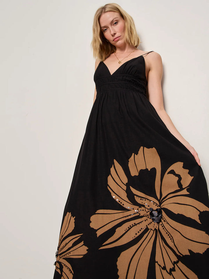 MIRA EMBELLISHED VOLUME DRESS (MACRO LOTUS) - SANCTUARY