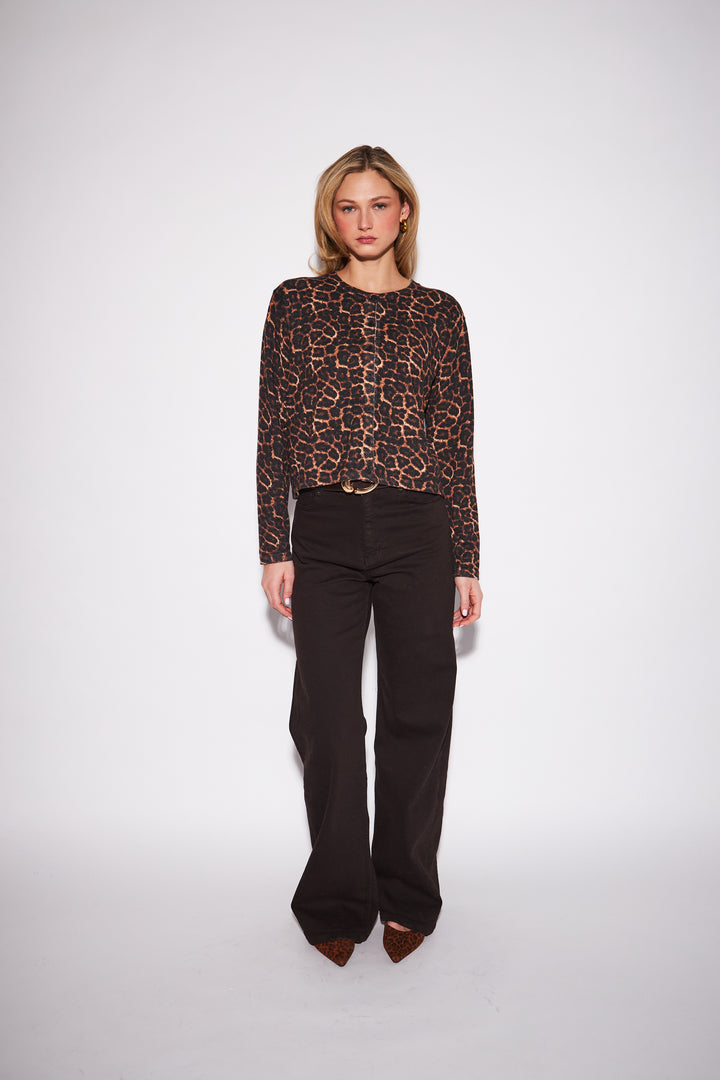 CELINE BUTTON UP CARDIGAN (AMUR LEOPARD) - JOHN+JENN
