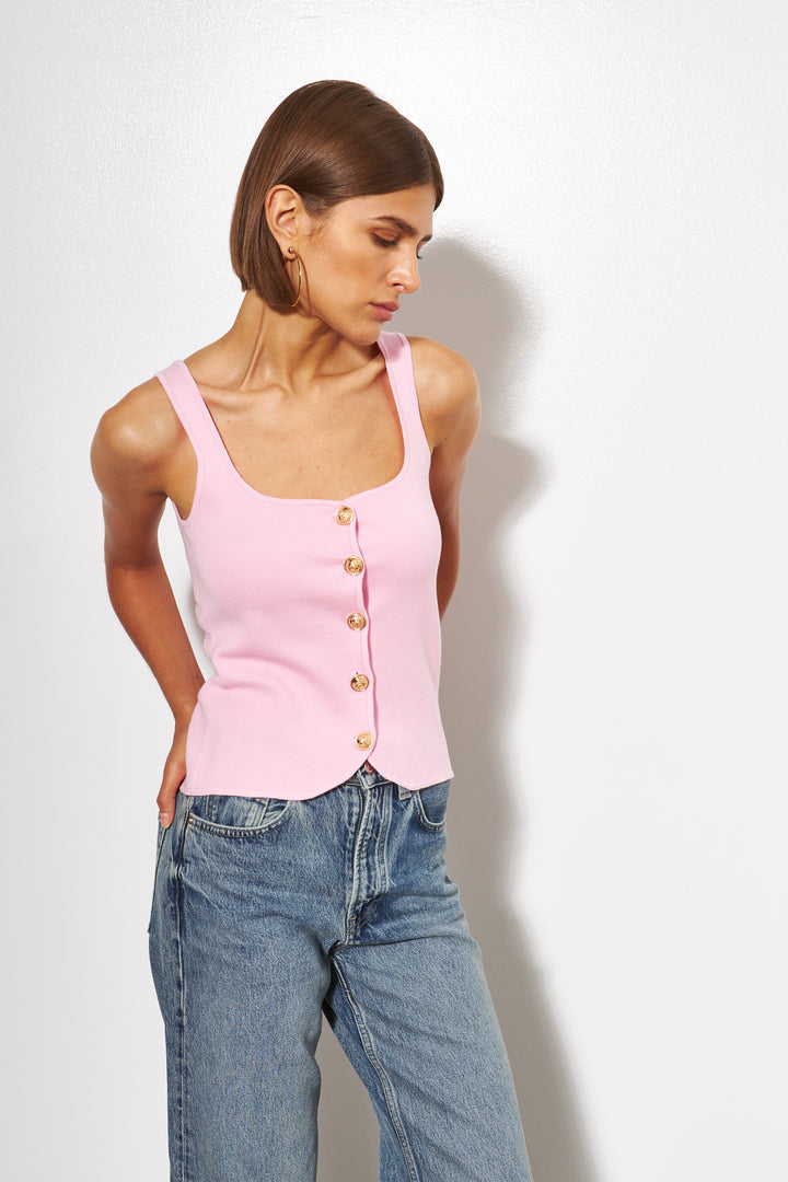 CHANTEL ELEVATED TANK (BLUSH PINK) - LINE