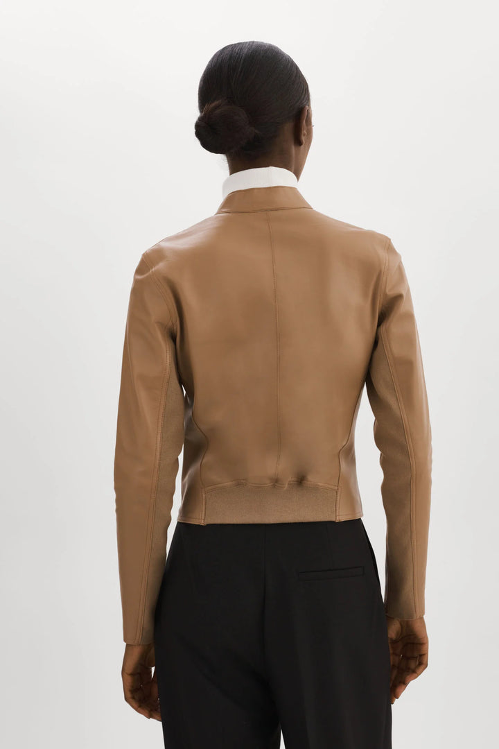CHAPIN REVERSIBLE LEATHER BOMBER (MOCHA/GOLD) - LAMARQUE