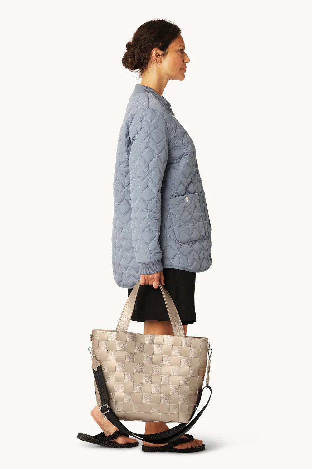 BIG BRAIDED CROSSBODY SHOPPER (PLATIN) - ILSE JACOBSEN