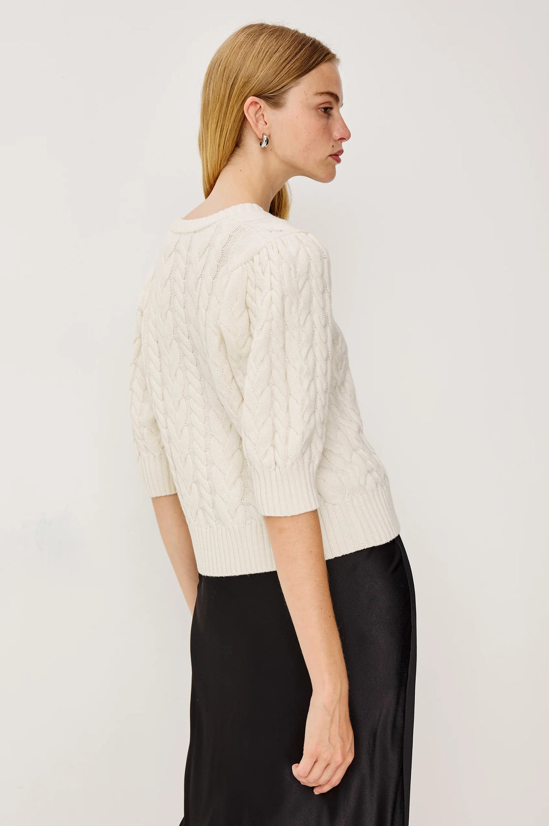CLARISSA BOW SWEATER (IVORY CABLES) - RAILS