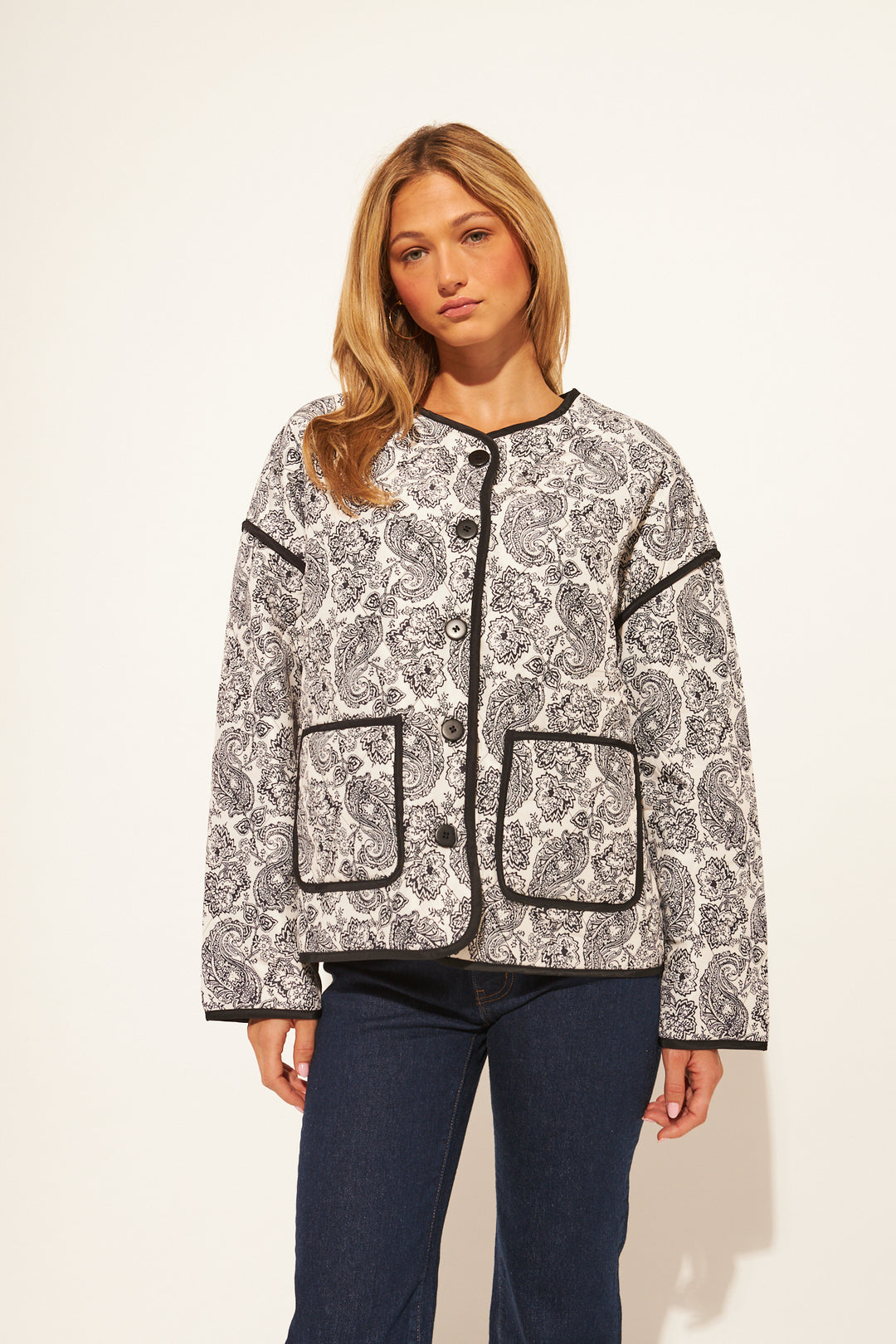 CLAUDE QUILTED JACKET (INK) - JOHN+JENN