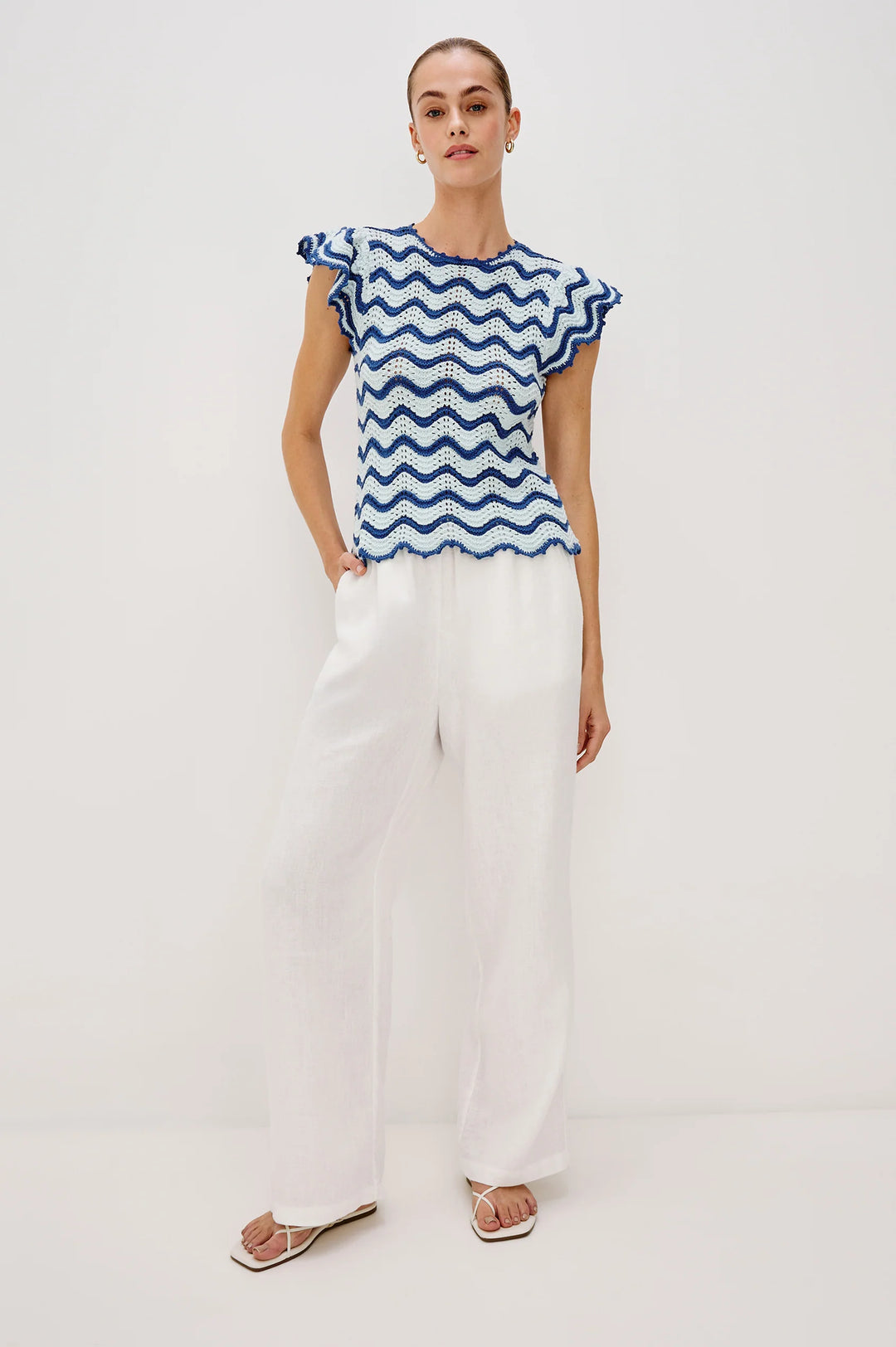 COEN TOP (AZURE SCALLOP) - RAILS